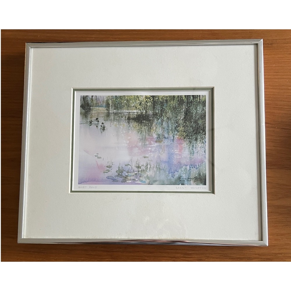 Brent Heighton Quiet Pond Art Print Multicolor Framed Watercolor